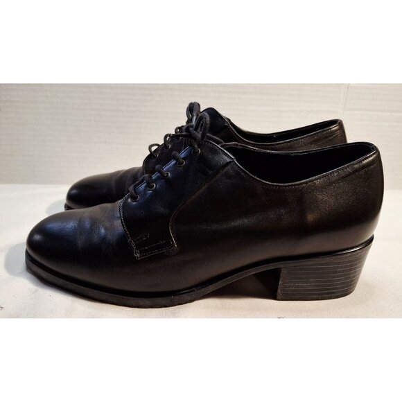 Black Munro Womens Oxford Lace-Up Shoes Size 7WW Wide Width - Picture 3 of 8